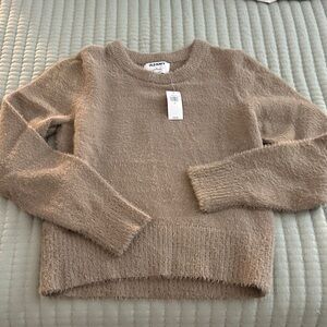 Old Navy Tan Fitted Crew Neck Sweater